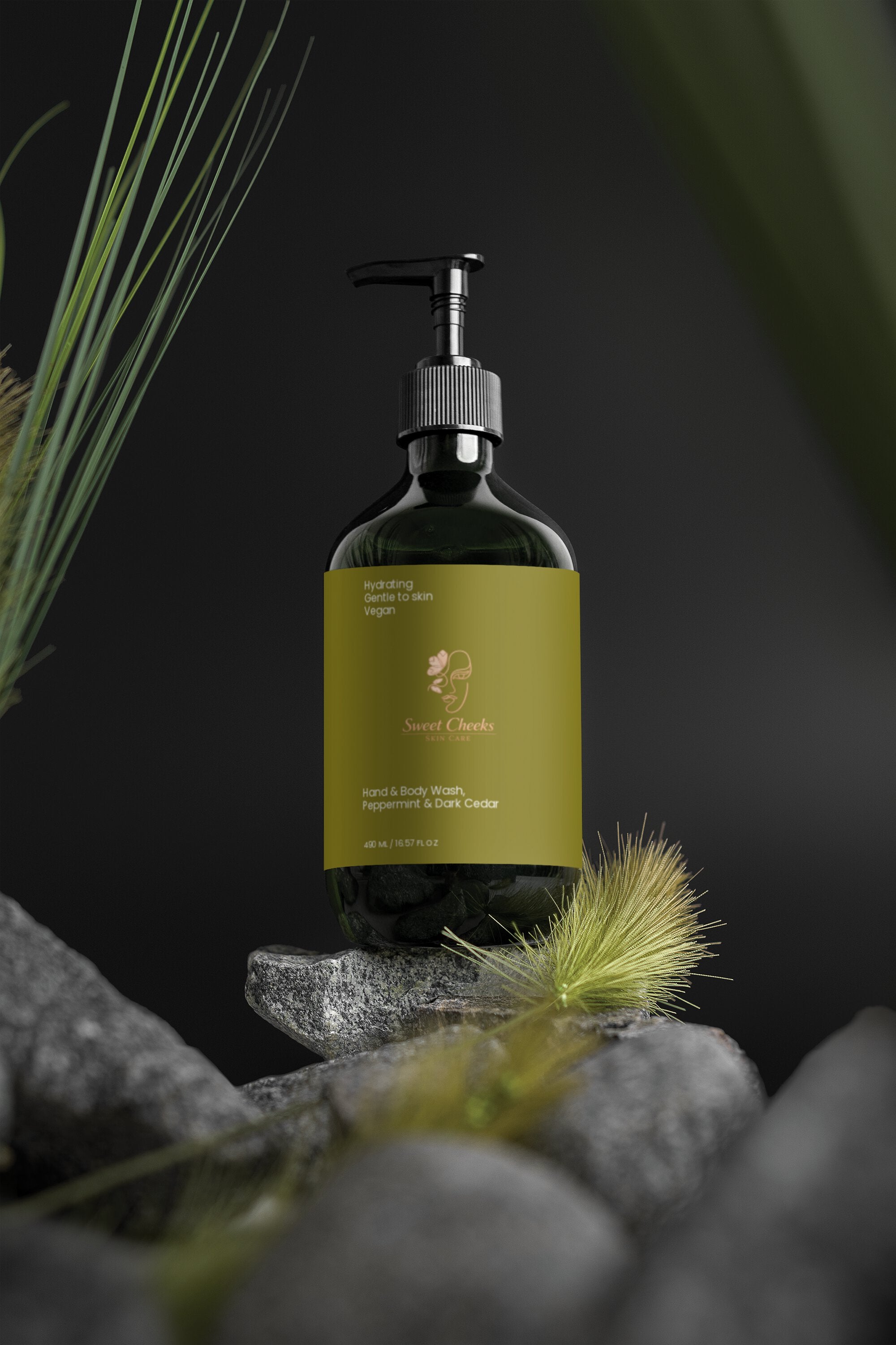 Hand & Body Wash, Peppermint & Dark Cedar