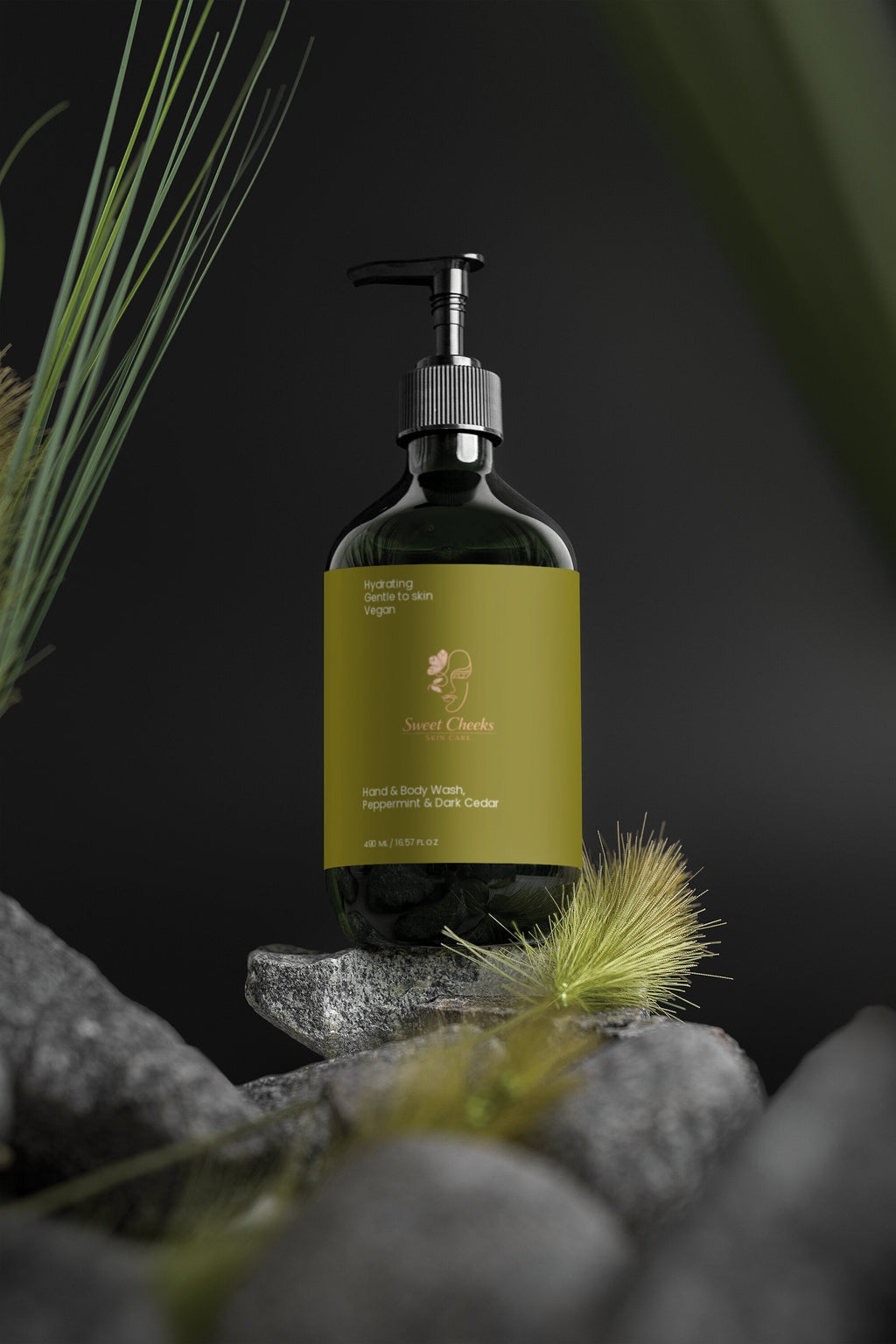 Hand & Body Wash, Peppermint & Dark Cedar